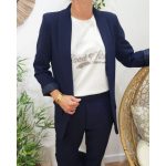 Veste blazer femme unie bleu marine 272163