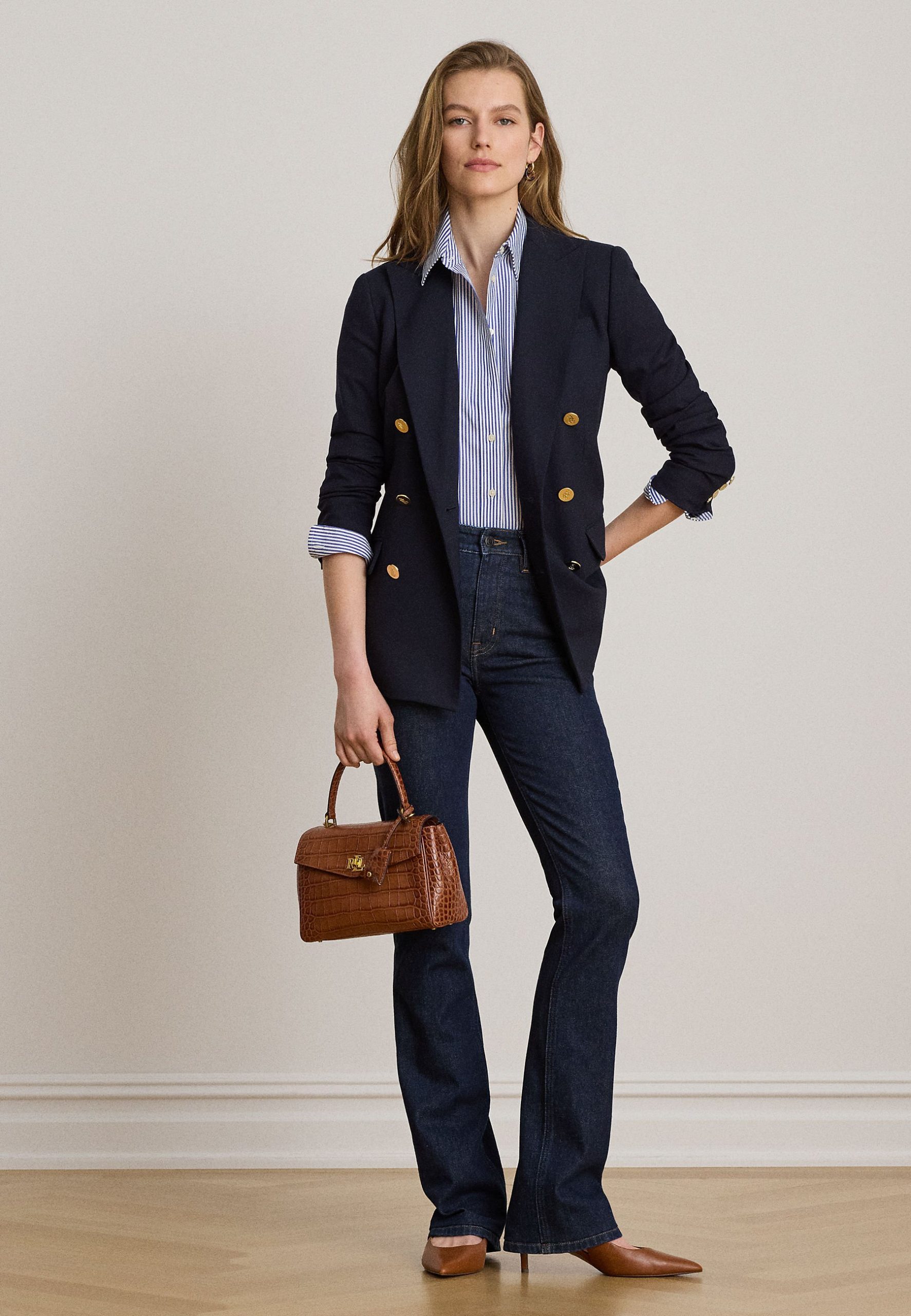 blazer-bleu-marine-femme-803rcf-1.jpg Lauren Ralph Lauren DOUBLE BREASTED WOOL CREPE BLAZER Blazer navy/bleu marine ZALANDO.FR – Image 1