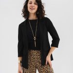 Veste blazer à manches 3/4 sans bouton femme noir | GEMO