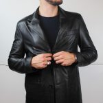 Blazer en Cuir noir Pour homme