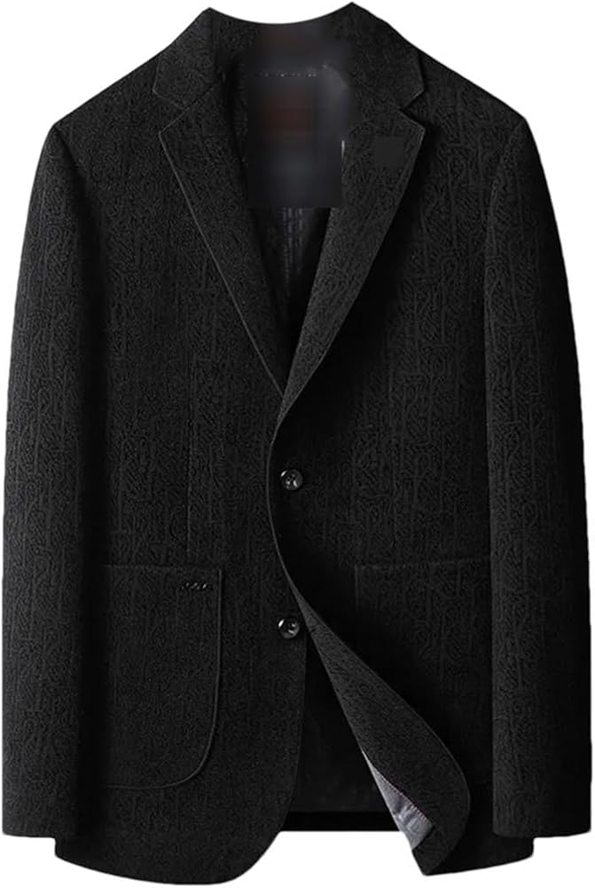 blazer-noir-883yyu-1.jpg Blazer pour homme Automne et hiver Noir Couleur unie Coton rembourré Chaud Veste de costume pour jeunes hommes, Noir , XXL : Amazon.fr: Mode – Image 1