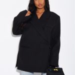 Blazer oversize à fentes sur les côtés