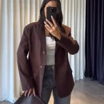 Blazer Marron Chocolat Oversize Élégance urbaine : blazers premium, robes & looks de saison