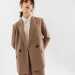 Veste blazer coupe oversize fermeture croisée femme beige | GEMO