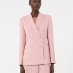 Blazer à double boutonnage en laine stretch VIEUX ROSE