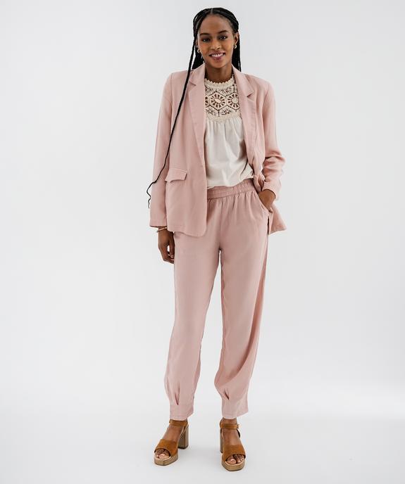 blazer-rose-448gha-1.jpg Veste blazer fluide en Tencel femme rose fonce | GEMO – Image 1
