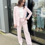 VESTE BLAZER RAYÉE ROSE