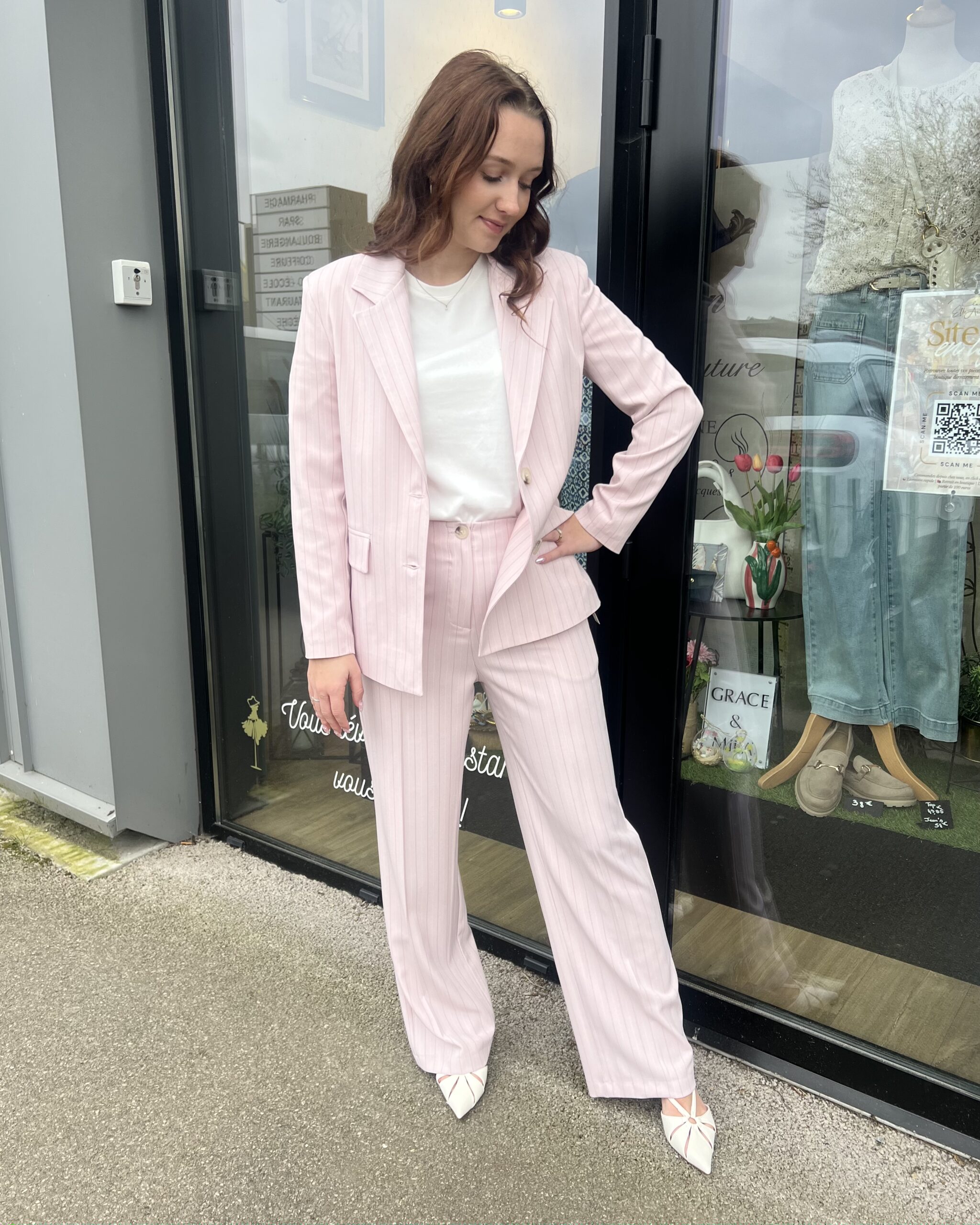 blazer-rose-845flj-1.jpg VESTE BLAZER RAYÉE ROSE – Image 1