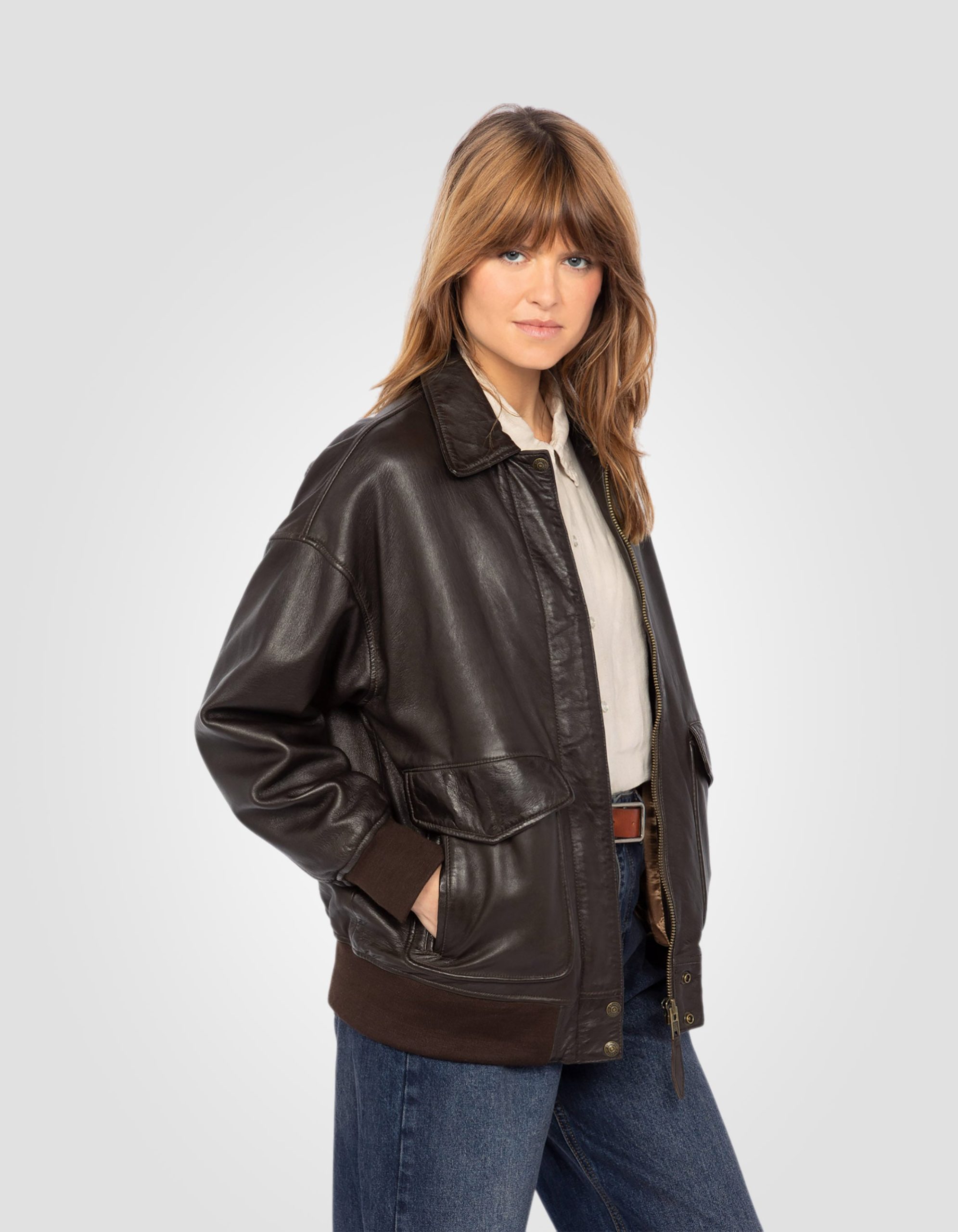 blouson-aviateur-femme-143qeb-1.jpg Pilotes femme Vestes aviateur revisitées | Schott NYC® – Image 1