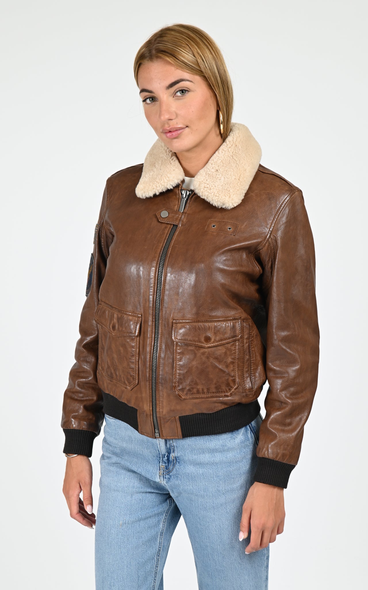 blouson-aviateur-femme-749mds-1.jpg Blousons Aviateur en Cuir Femme | La Canadienne – Image 1