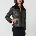 Veste Aviateur Effet Cuir Shearling Pour Femme | koroshi – Koröshi