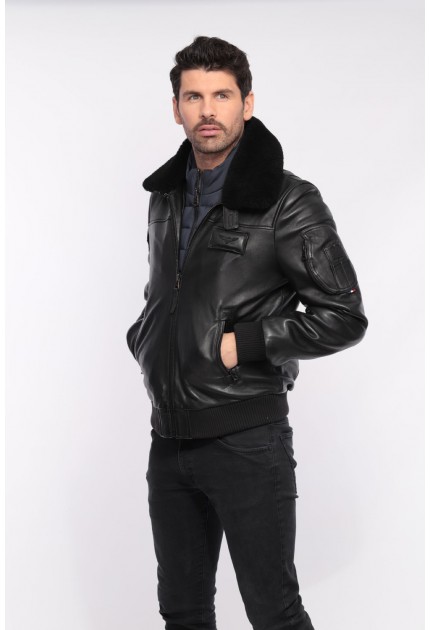 blouson-aviateur-homme-112nps-1.jpg Blouson aviateur cuir homme : Veste aviateur & Blouson pilote (2) Moncuir – Image 1