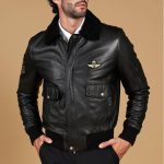 Blouson cuir aviateur veste aviateur homme cuir noir Aviator | D'Arienzo
