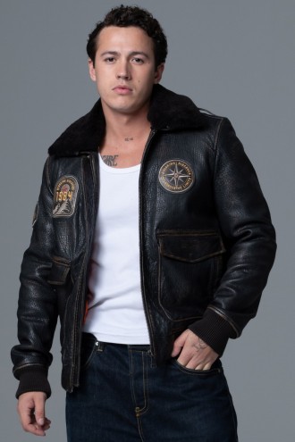 blouson-aviateur-homme-209dsj-1.jpg Blouson aviateur Blouson cuir pilote et aviateur pour homme – Image 1