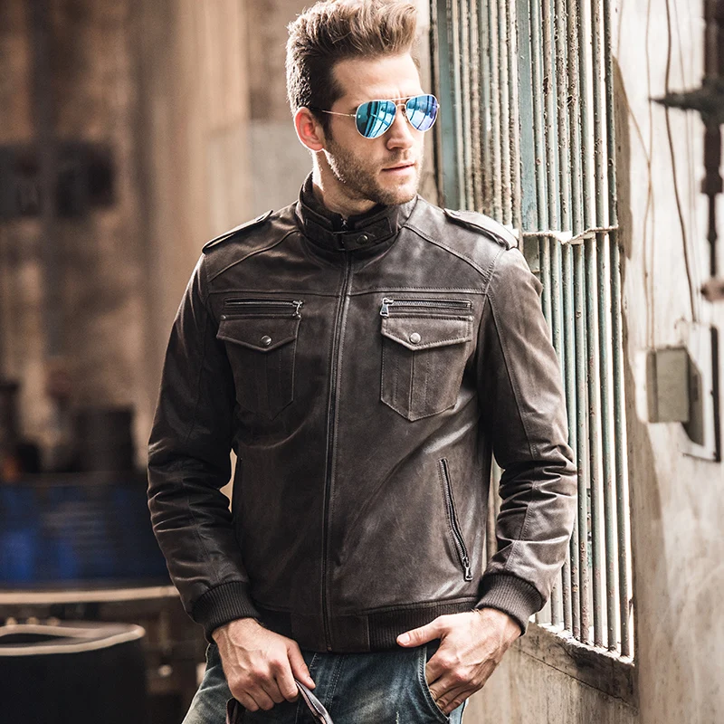 blouson-cuir-homme-359kld.webp Veste cuir homme – Blouson motard vintage hiver – Image 1