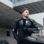 Blouson moto en cuir Rebelhorn VANDAL noir blanc Vente en Ligne Outletmoto.eu