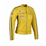 Blouson moto femme jaune