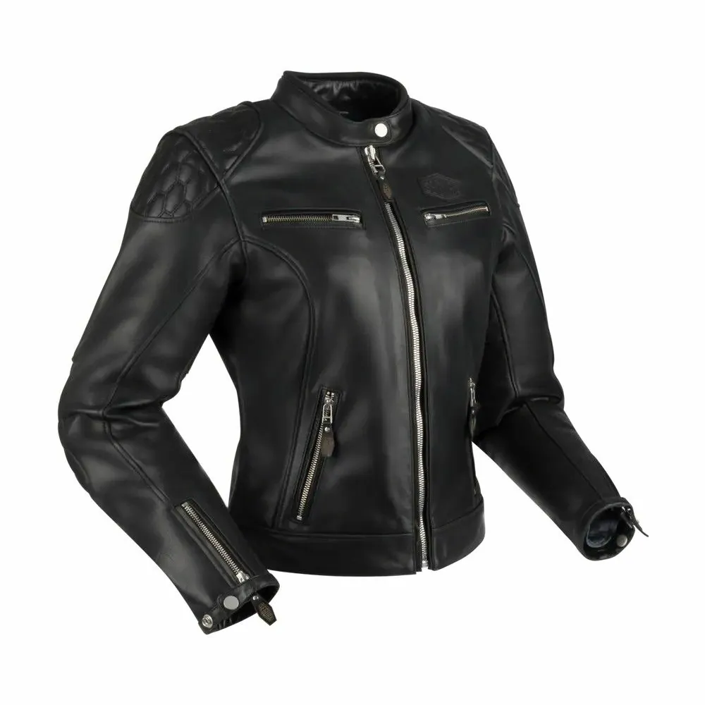blouson-moto-femme-581xqa.webp SEGURA blouson moto scooter LADY CURTIS cuir femme toutes saisons SCB1820 Noir – Image 1