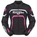 Blouson Femme Furygan Lady Mystic Evo Vented Noir Blanc Rose