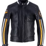 Style Motard Classique Blouson Moto Cuir Noir Homme Style Cafe Racer, Motif Union Jack Vintage, Coupe Ajustée Blouson Café Racer Vintage Drapeau Britannique
