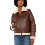 Blouson bombardier femme en cuir Schott Moka Pallas Cuir