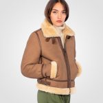 Blouson bombardier B 3 suédé camel, cuir de mouton LCW1255A | Schott NYC®