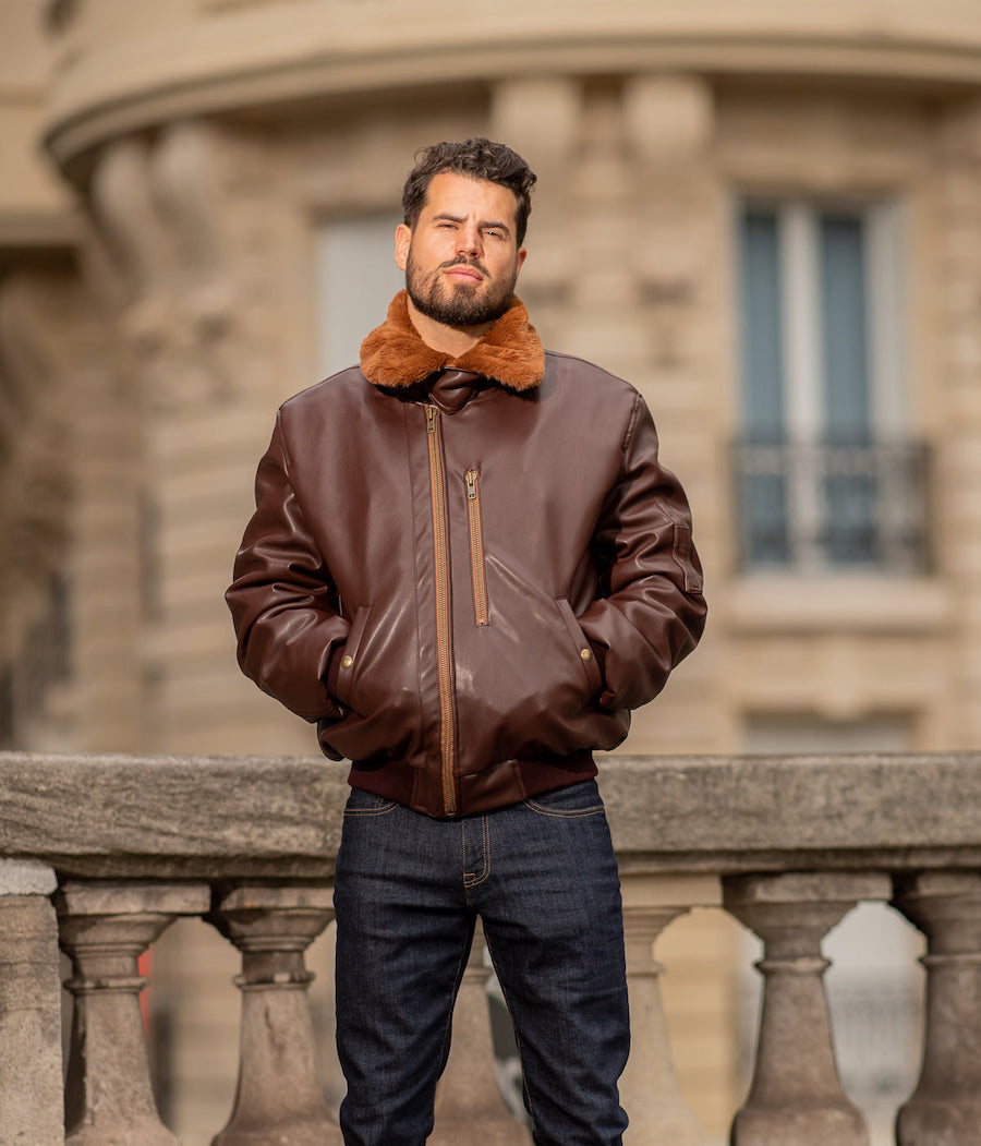 bombardier-homme-388umw-1.jpg Blouson Bombardier Blouson Cuir Soldes Veste Cuir Solde Manteau Hiver Homme Blouson Aviateur Roland Homme – Image 1