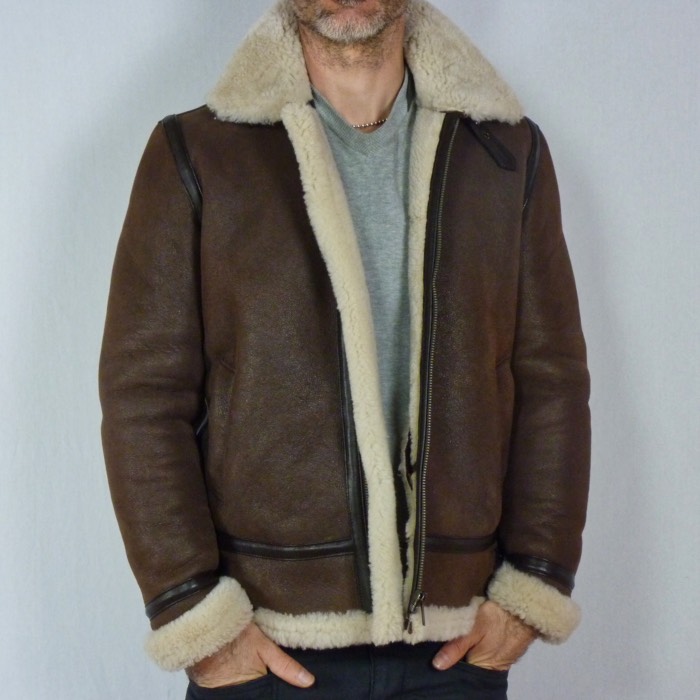 bombardier-homme-590eni-1.jpg Bombardier marron en peau de mouton pour homme – Image 1