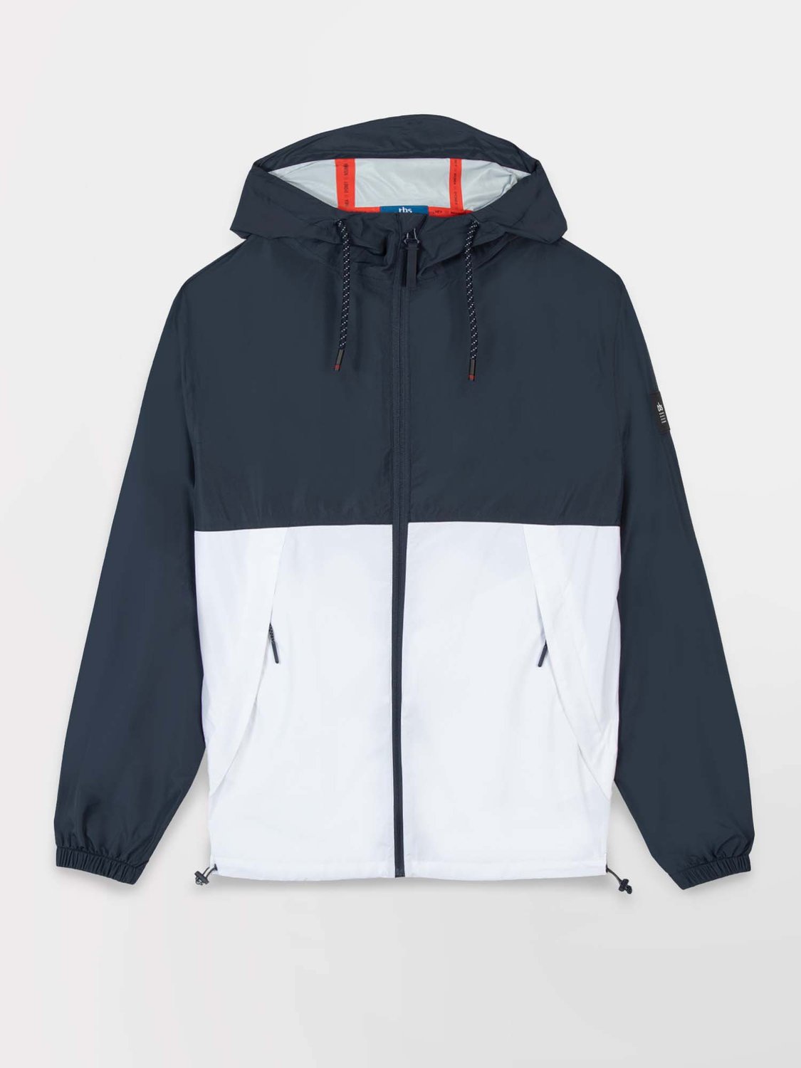 coupe-vent-homme-004fdm-1.jpg Coupe Vent Homme Imperméable A Capuche Marine et Blanc – Image 1