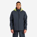 Veste de voile imperméable coupe vent Homme Sailing 500 gris capuche jaune