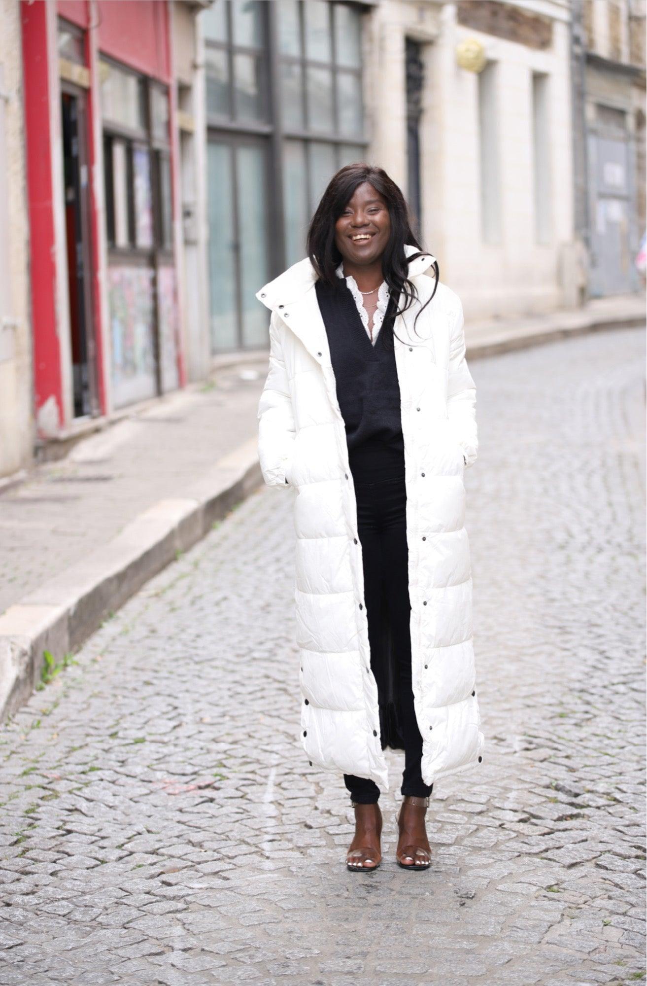 doudoune-blanche-740aek-1.jpg Doudoune longue blanc cassé XS / Blanc – Image 1