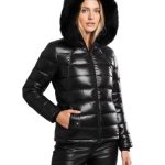 Doudoune chauffante femme Comme Des Loups Budapest Shiny Noir Pallas Cuir