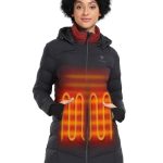 Doudoune chauffante femme longue cadeau d'hiver manteau thermique confortable | rochemobilier.com