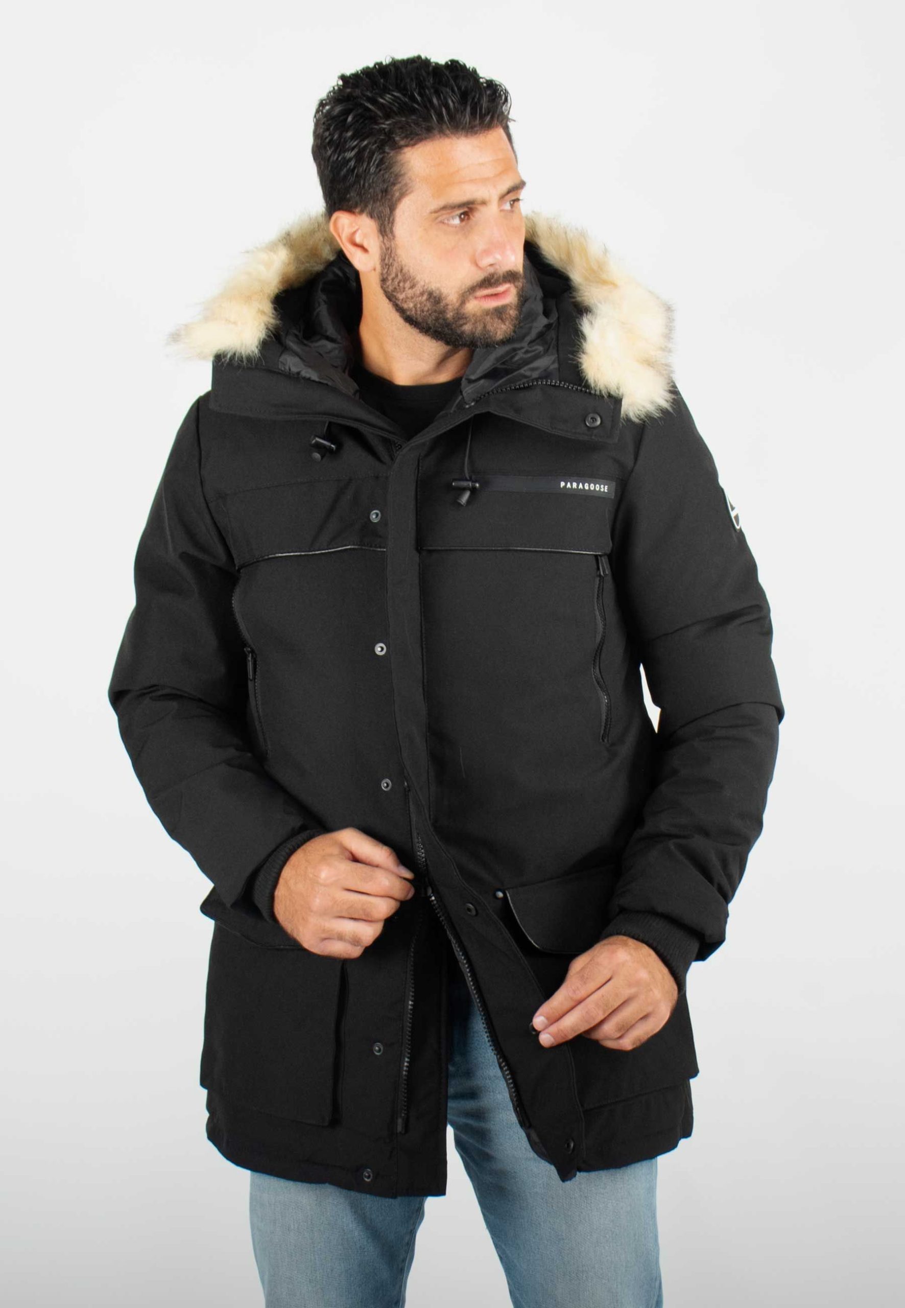 doudoune-homme-hiver-489yhf-1.jpg Parka Homme Paragoose – Capuche Fourrure Noir – Image 1