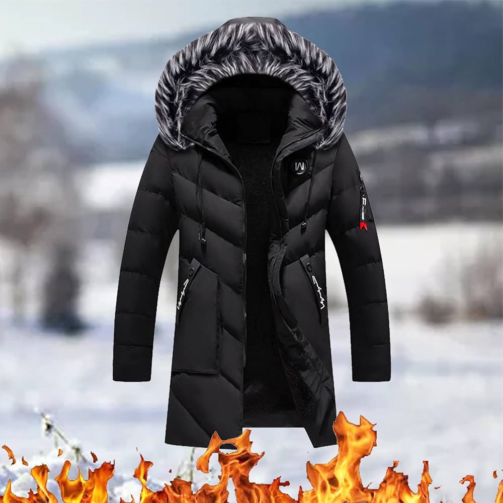 doudoune-homme-hiver-884cgt-1.jpg sutelang lurryly Doudoune Blouson Homme Hiver Chaud Manteau Épais Veste Élégant Hoodie Pas Cher Vestes Grand Taille Parka Coat Outwear Coat Zipper ... – Image 1