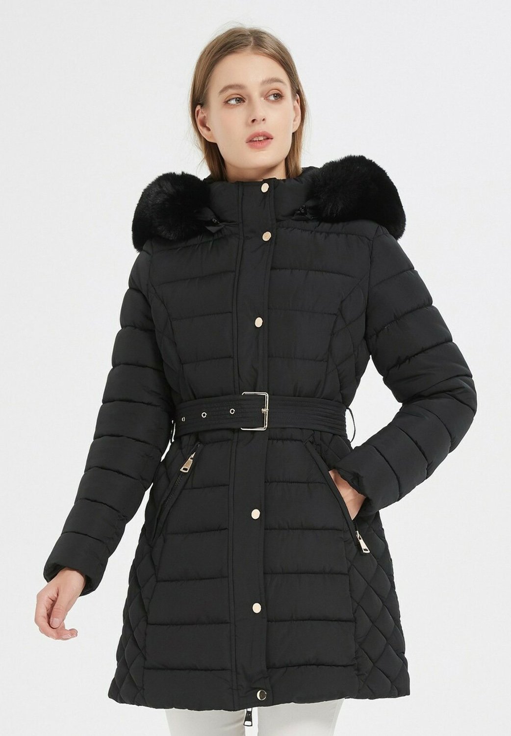 doudoune-mi-longue-femme-369vba-1.jpg Kebello MI LONGUE Doudoune noir ZALANDO.FR – Image 1