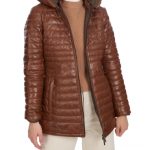 Doudoune en cuir mi longue femme Oakwood Hopper cognac Pallas cuir