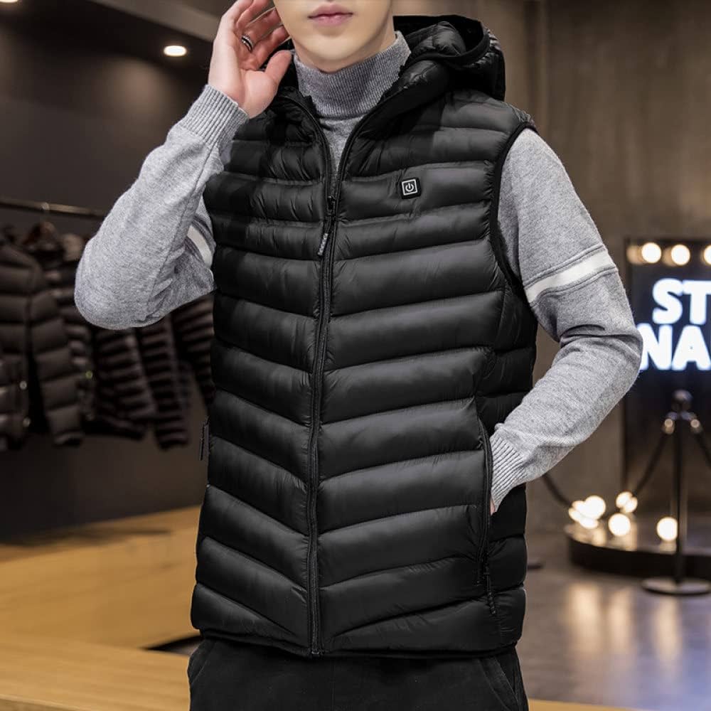 doudoune-sans-manche-chauffante-964hsj-1.jpg Homme Doudoune Sans Manche Gilet Matelassé Sans Manches Chaud D'Hiver, Veste Chauffante Intelligente, Veste Noire, Gilet Léger À Capuche Pour Hommes, Pour Hommes, Étudiants, Jeunes Garçons, V : Amazon.fr: Mode – Image 1