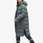 Doudoune longue en microfibreébène pour Femme | Superdry FR