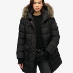 Doudoune mi longue en fausse fourrure Everestnoir pour Femme | Superdry FR