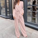 Ensemble Costume Femme Mariage 2 Pièces Elegant Couleur Unie Slim Fit Blazer Veste Formel Bureau Travail Pantalon Costumes Veste Ensemble Pantalon ...