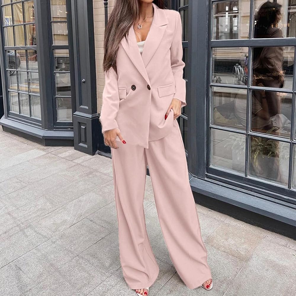 ensemble-blazer-488olj-1.jpg Ensemble Costume Femme Mariage 2 Pièces Elegant Couleur Unie Slim Fit Blazer Veste Formel Bureau Travail Pantalon Costumes Veste Ensemble Pantalon ... – Image 1