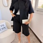 Ensemble Blazer Manches Courtes et Bermuda Elena Noir