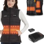 Gokozy Gilet Chauffant Femme avec Batterie, Veste Chauffante Femme Électrique avec 5 Zones de Chauffage 3 Veste Chauffante pour le vélo, Camping, Travail en Extérieur : Amazon.fr: Mode