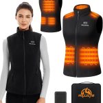 HILLSLTR Gilet Chauffant en Polaire pour Femme avec Batterie 7.4V 12000mAh, Veste Chauffante avec 8 Zones de Chauffage, Gilet Chauffant avec 3 Niveaux de Température, Veste Chauffante pour Ski/Moto : Amazon.fr: Mode