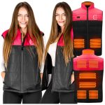 Gilet chauffant USB sans manches homme femme matelassé noir rouge Gilet chauffant taille XL noir et rouge