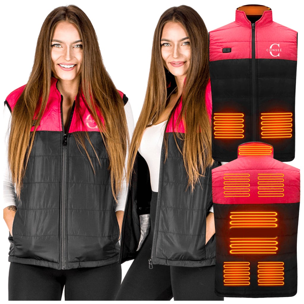 gilet-chauffant-femme-901ywi-1.jpg Gilet chauffant USB sans manches homme femme matelassé noir rouge Gilet chauffant taille XL noir et rouge – Image 1