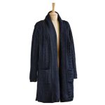 Gilet long femme pure laine bleu marine – chaleur naturelle et style intemporel