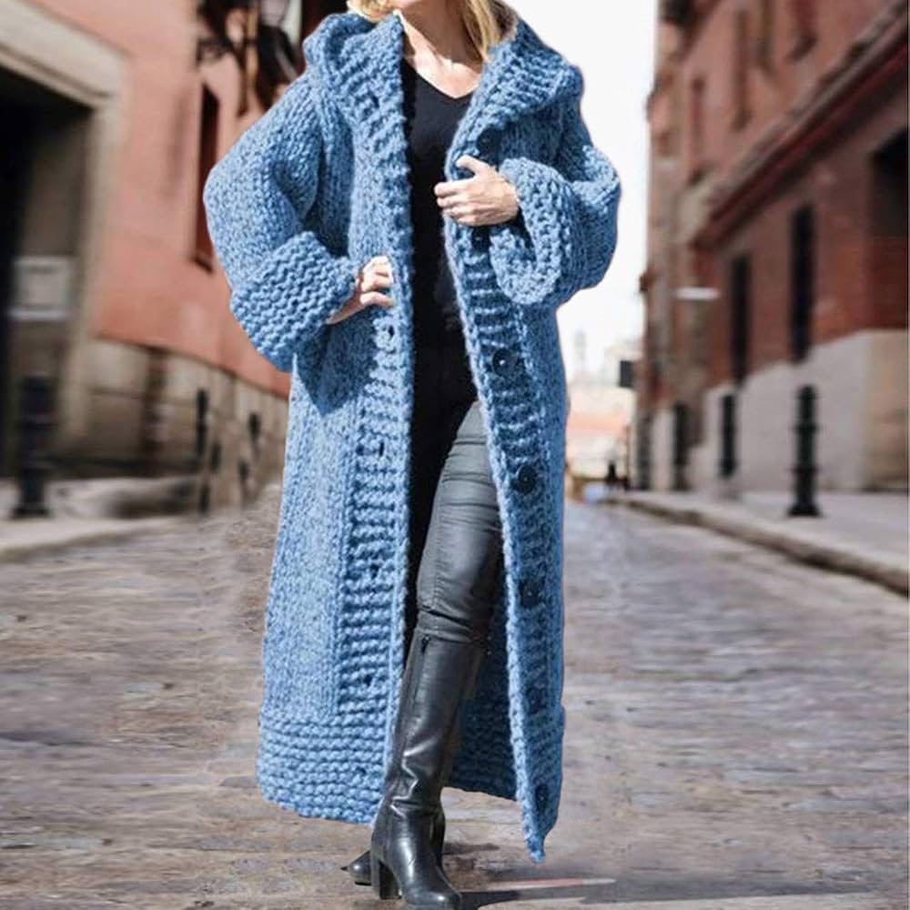 gilet-long-femme-966iws-1.jpg Gilet Long Femme Cardigan Long à Capuche Manche Longue Ample Pull à Capuche Hiver Chaud éPais Pull Tricoté Torsade éPaissir Oversize Pull Grosse Maille Chandail Pullover Sweater Manteau à Capuche : Amazon.fr: – Image 1