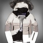 Veste de ski en duvet Snow Catblanc cassé/gris réfléchissant pour Femme | Superdry FR
